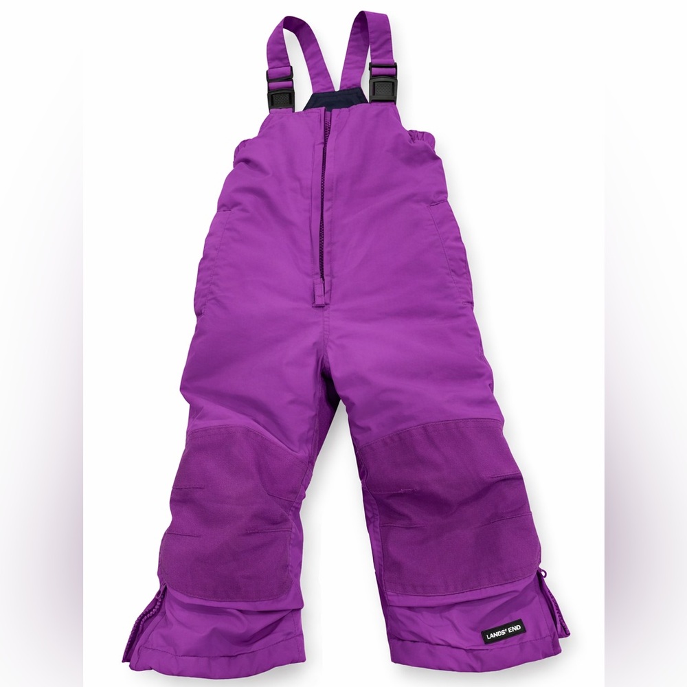 Lands’ End 2T Toddler Snow Bibs Purple Insulated Grow-A-Longs‎ Ski Pants